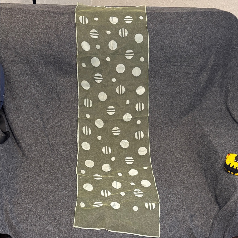 Vintage Polka Dot Green Scarf Made in Italy